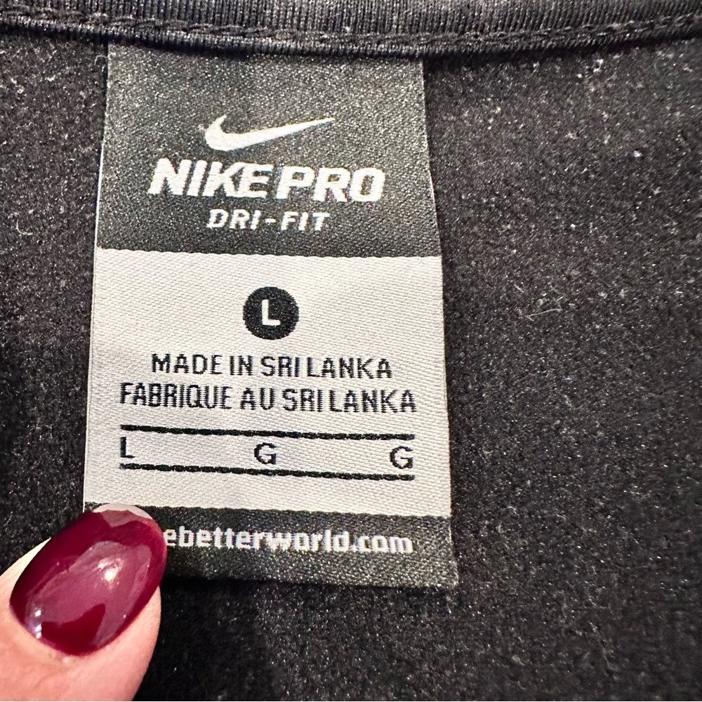 Nike Pro Black Dri-FIT Snakeskin Print Quarter Zip; Fleece Lined; Size Large - Picture 3 of 8